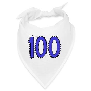 100. 100 JAHRE. 100-JÄHRIGES JUBILÄUM. GEBURTSTAG 100 - Bandana - Weiß - Vorne