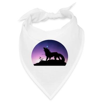 Die Reise eines Sternenwolfs - Silouhette Nocturne - Bandana - Weiß - Vorne