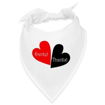 Danke Thanks Herz - Bandana - Weiß - Vorne