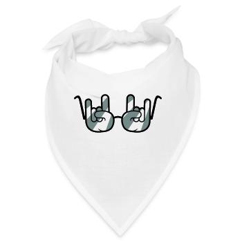 Sonnenbrille Metal Rock Graffiti Hörner Handgeste - Bandana - Weiß - Vorne