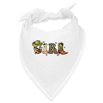 Cowboy Lustige Frauen Hut Wild Western Rodeo Musik - Bandana - Weiß - Vorne