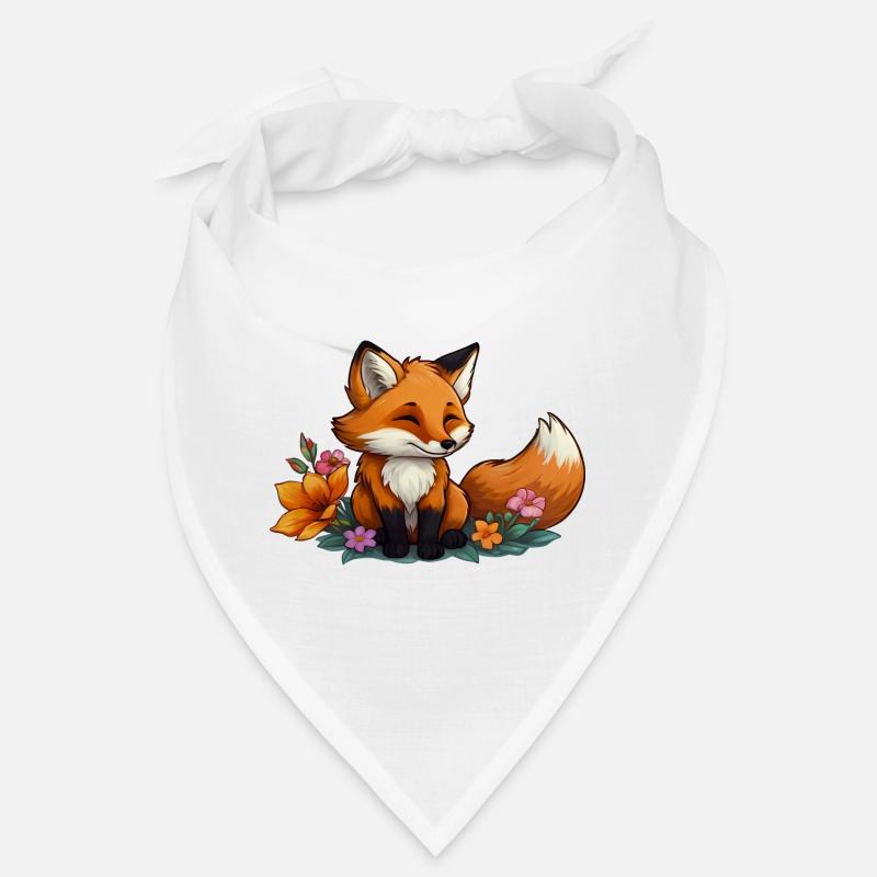 Fuchs mit Blumen - Floral Fox Bandana