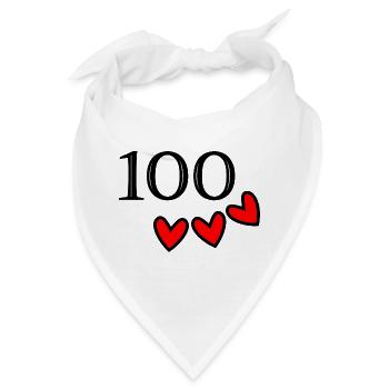 100. 100 JAHRE. 100-JÄHRIGES JUBILÄUM. GEBURTSTAG 100 - Bandana - Weiß - Vorne