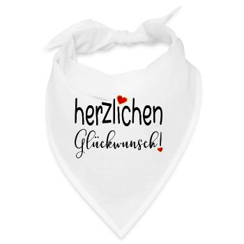 HERZLICHEN GLÜCKWUNSCH HERZ - Bandana - Weiß - Vorne