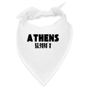 Athens / Athen - Design mit Koordinaten - Bandana - Weiß - Vorne