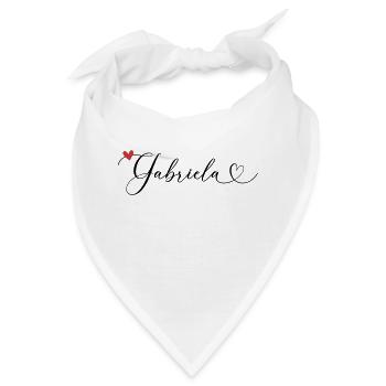 Gabriela Name Vorname Kalligrafieherz - Bandana - Weiß - Vorne