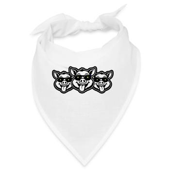 Party Sau Schweine - Bandana - Weiß - Vorne
