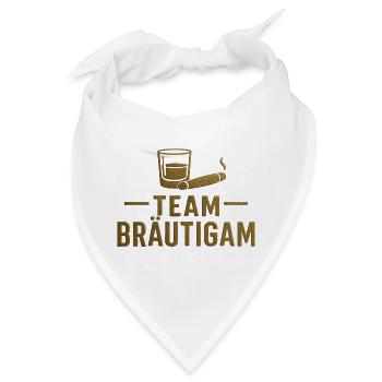 Bräutigam Team Gold Glanz - Bandana - Weiß - Vorne