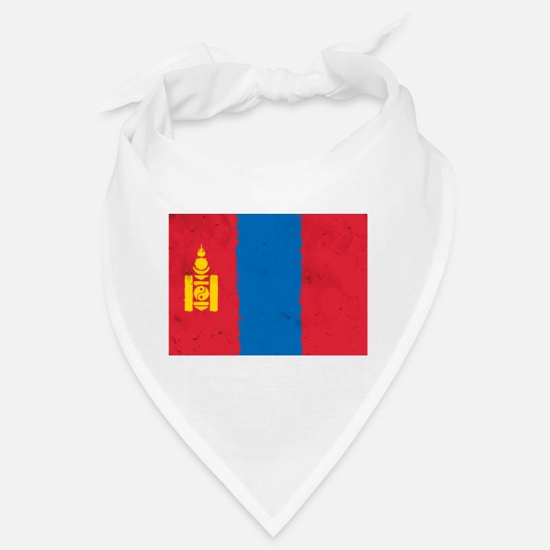 Flagge der Mongolei - Bandana - Weiß