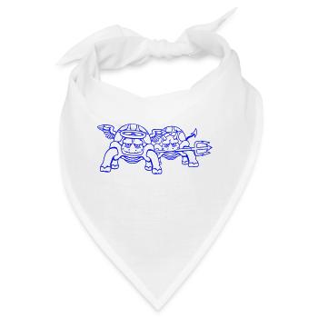2 Schildkröten Gewissen Team Teufel Engel Böse Gut - Bandana - Weiß - Vorne