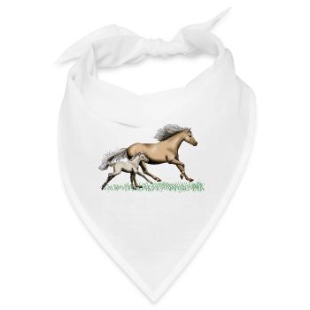 Stute mit Fohlen - Bandana - Weiß - Vorne