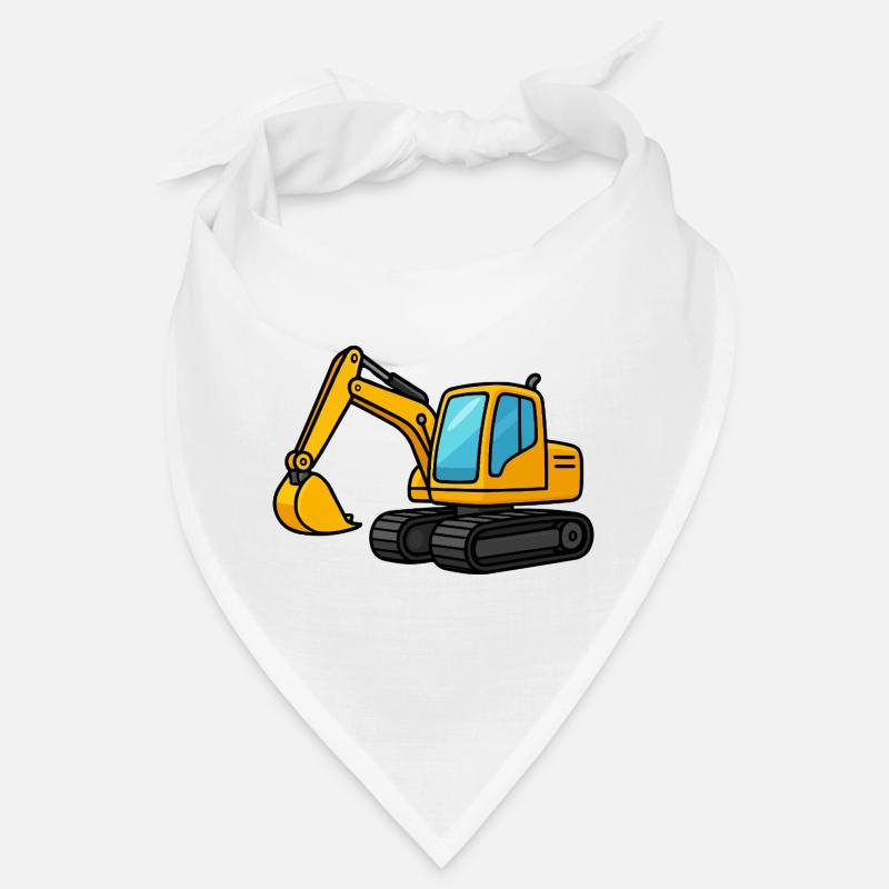 Miniature excavator illustration Bandana