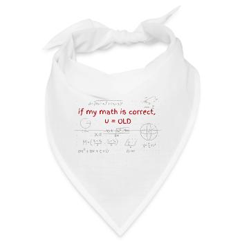 Geburstagsgeschenk für Mathe Fans - Bandana - Weiß - Vorne