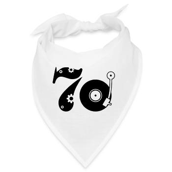 70er Siebzig Seventees - Bandana - Weiß - Vorne