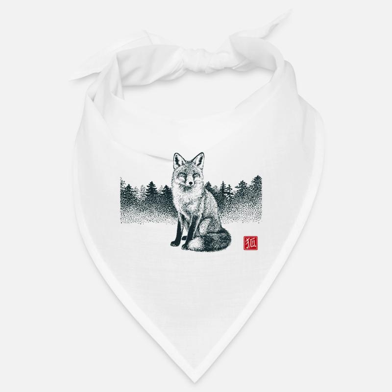 Kitsune Fox with Hanko Stamp Bandana