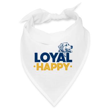 Happy Loyal Hund Tier Typografie - Bandana - Weiß - Vorne