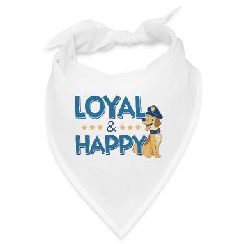 Loyaler und glücklicher Hundekapitän - Bandana - Weiß - Vorne