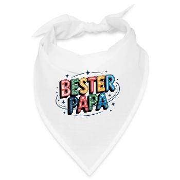 Bester Papa bunte Buchstabenillustration - Bandana - Weiß - Vorne