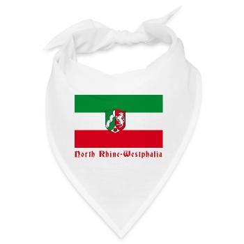 NRW Flagge mit Wappen - Bandana - Weiß - Vorne