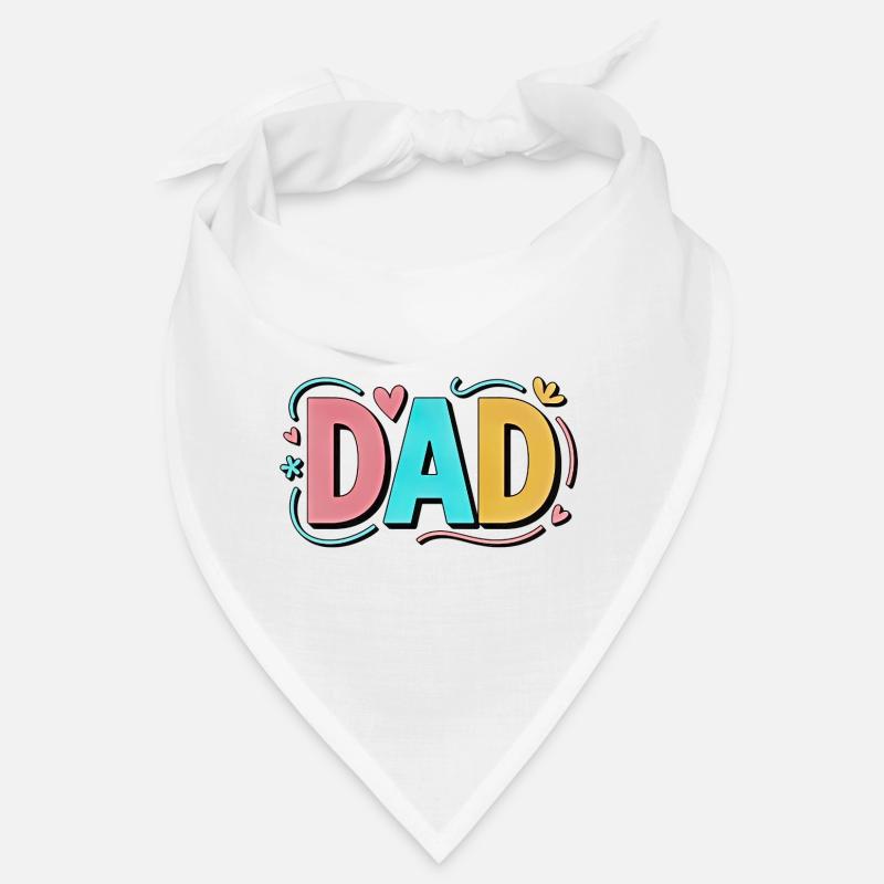 Pastel Gradient Dad Hearts Design Bandana
