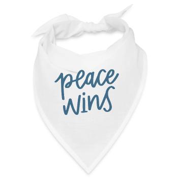 Frieden gewinnt Handlettering - Bandana - Weiß - Vorne