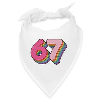 67 - Funny Six Seven T-Shirt - Bandana - Weiß - Vorne