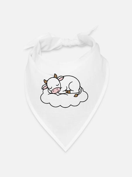 Schlafende Kuh Wolke Traum Baby - Bandana - Weiß - Vorne