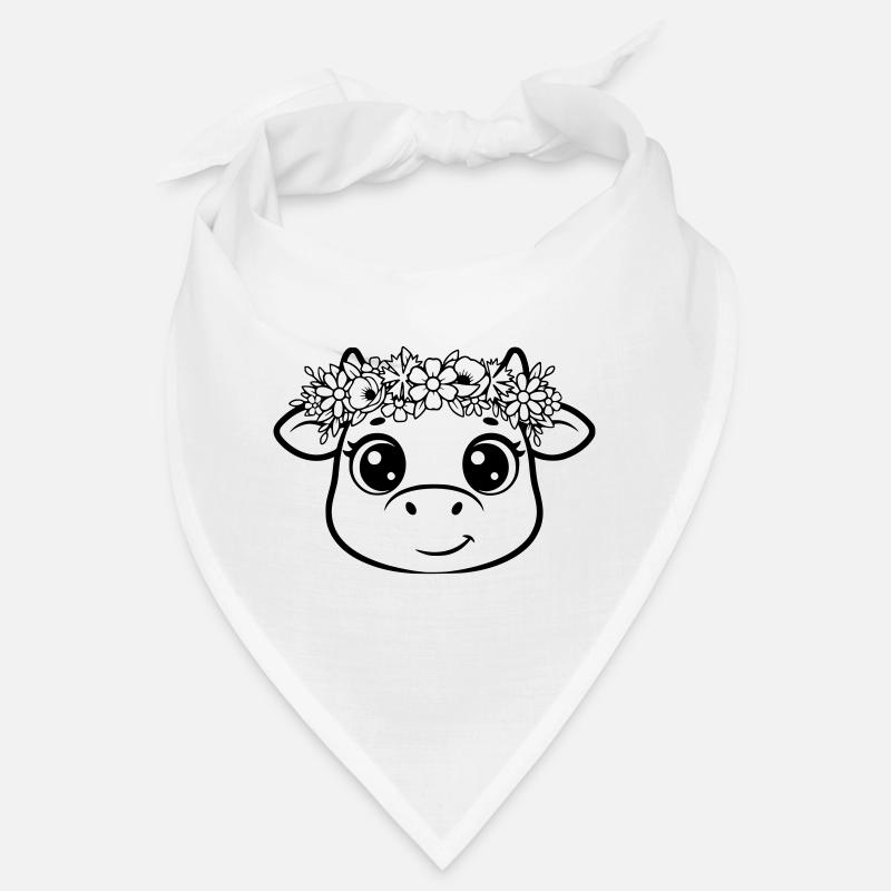 Silhouette de couronne florale de vache Bohème mignonne Bandana