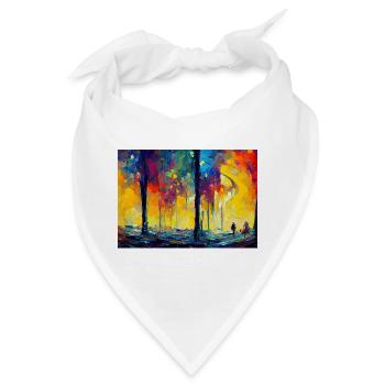 Mondnacht im Farbwald - Bandana - Weiß - Vorne