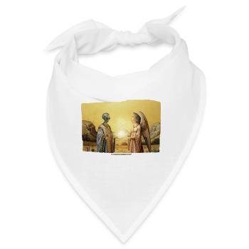 Alien & Angel Light Orb Begegnung mittelalterliche Science-Fiction - Bandana - Weiß - Vorne