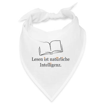 Lesen ist natürliche Intelligenz - Bandana - Weiß - Vorne