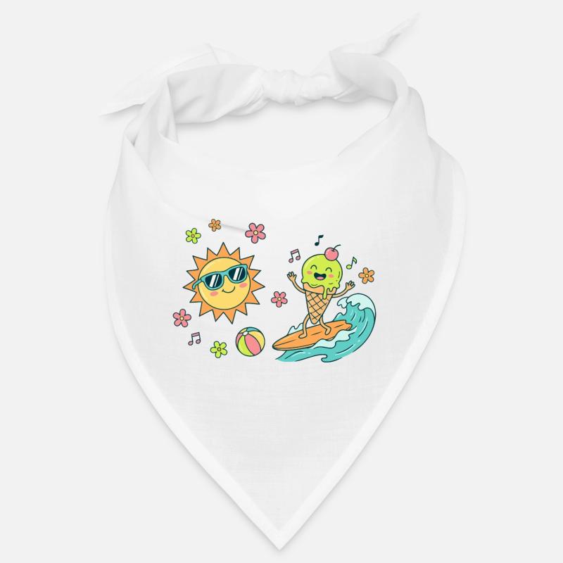 Sonne Surfer Eiscreme Wellen Eiskugel Sommer Spaß Bandana