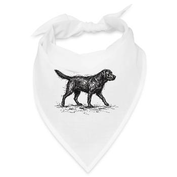 Labrador Sketch – Minimalistisches Hund Design - Bandana - Weiß - Vorne