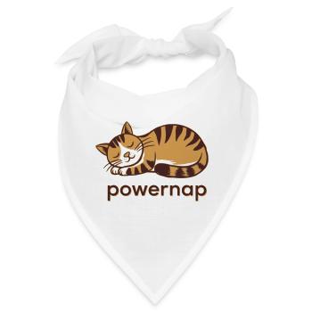 Powernap Katze Schlafendes Motiv - Bandana - Weiß - Vorne