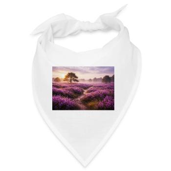 Lavendelfeld bei Sonnenaufgang - Bandana - Weiß - Vorne
