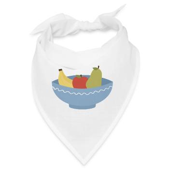 Obstschalen-Stillleben-Illustration - Bandana - Weiß - Vorne