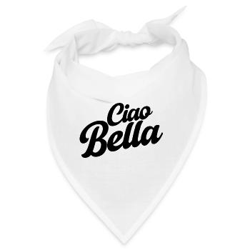 Ciao Bello Italien Spruch – Minimal Typo Design - Bandana - Weiß - Vorne