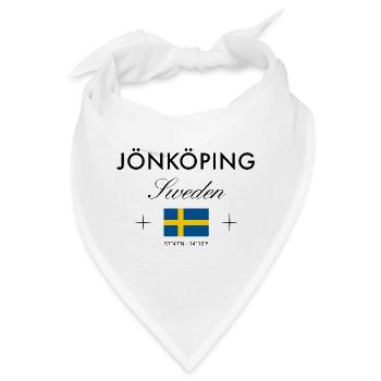 Jönköping Schweden Koordinaten Reise Souvenir - Bandana - Weiß - Vorne