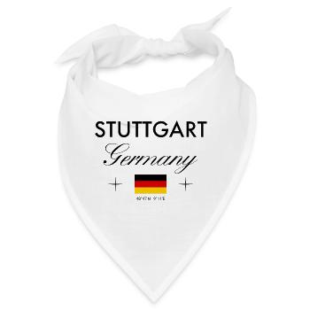 Stuttgart Deutschland Koordinaten Reise Souvenir - Bandana - Weiß - Vorne