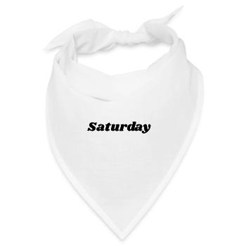 Saturday – Schwarzer Schriftzug - Bandana - Weiß - Vorne