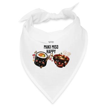 you maki miso happy - Bandana - Weiß - Vorne