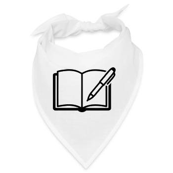 Offenes Buch Kugelschreiber Logo - Bandana - Weiß - Vorne