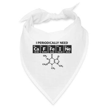  Lustiger Kaffee Periodensystem "CaFFeINe" Kaffee - Bandana - Weiß - Vorne