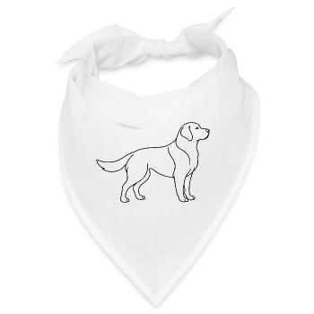 Labrador Retriever Lineart Minimalistisches Design - Bandana - Weiß - Vorne