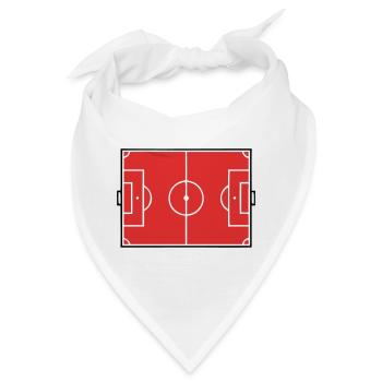 Fussballfeld Spielfeld Grafik - Bandana - Weiß - Vorne