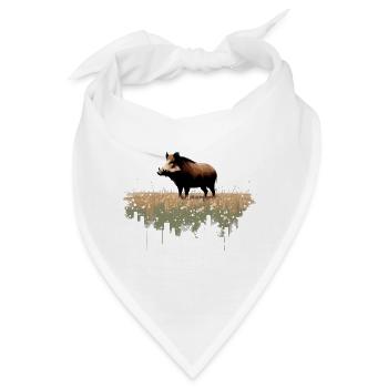 Wildschwein - Bandana - Weiß - Vorne