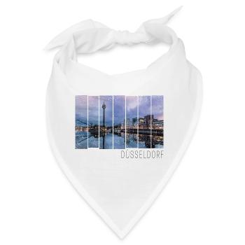 Düsseldorf in Nordrhein Westfalen mit Skyline - Bandana - Weiß - Vorne