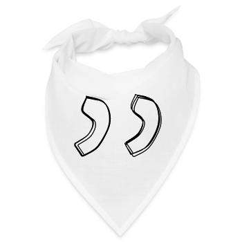 Anführungszeichen handgezeichnet - Bandana - Weiß - Vorne