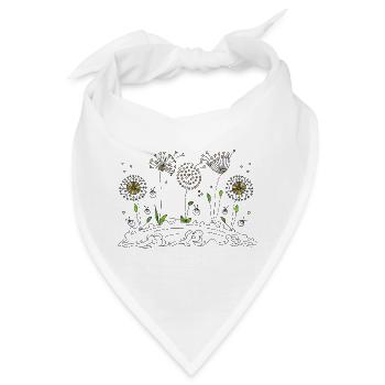 Blumen - Bandana - Weiß - Vorne