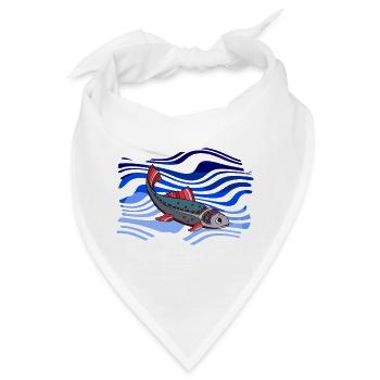 Fisch - Bandana - Weiß - Vorne